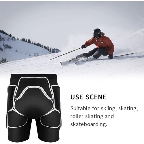  GEZICHTA Protective Padded Shorts 3D Protection Hip Butt EVA Skating Skateboarding Padded Shorts Impact Pads for Hip Protection