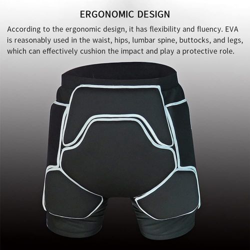  GEZICHTA Protective Padded Shorts 3D Protection Hip Butt EVA Skating Skateboarding Padded Shorts Impact Pads for Hip Protection