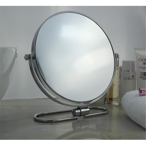  GF Wood 8 Inches Folding Desktop Makeup Mirror 10X Magnifying Double Side Mirror Metal Portable Travel Cosmetic Mirror Wall Hanging,1X And 7X