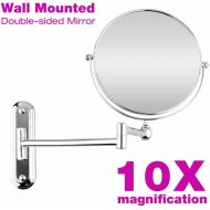 GF Wood 8 Inch Wall Mounted Extending Folding Mirror Double Side Cosmetic Make Up Bathroom Mirror Ladys Mirror 10X Magnification