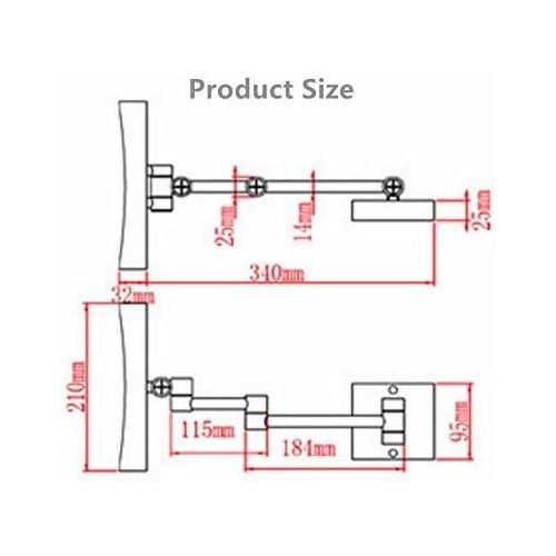  GF Wood Square 8.5Inch Led Light Wall-Mounted Folding Cosmetic Mirror 3X Magnifying Led Makeup Mirror Bathroom Mirror