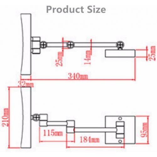  GF Wood Square 8.5Inch Led Light Wall-Mounted Folding Cosmetic Mirror 3X Magnifying Led Makeup Mirror Bathroom Mirror