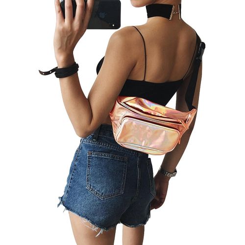  G-Fiend Women Waist Pack Holographic Shiny Fanny Pack Fashion Bum Bag
