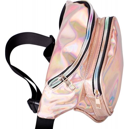  G-Fiend Women Waist Pack Holographic Shiny Fanny Pack Fashion Bum Bag