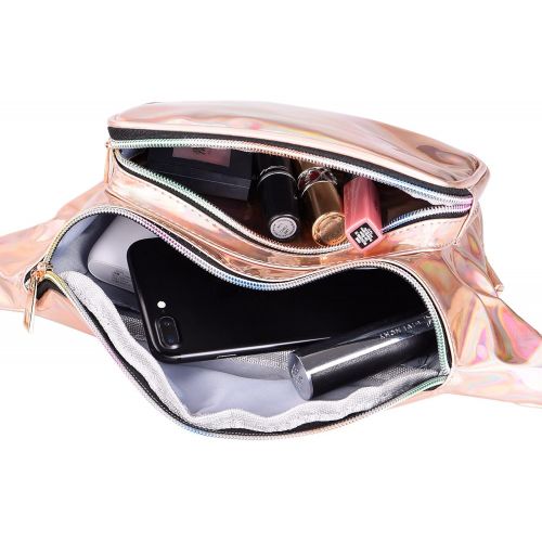  G-Fiend Women Waist Pack Holographic Shiny Fanny Pack Fashion Bum Bag