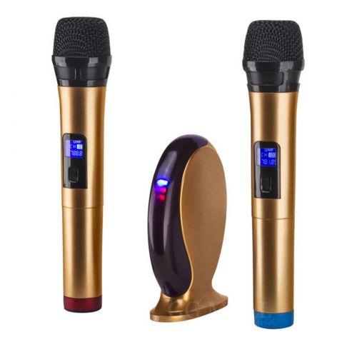  GG MALL GGMALLW-503 Professional UHF Wireless Microphone System Singing Mixer Karaoke Machine Set Kid Education Party Family Entertainment Equipment for Smart Phone iPad PC TV