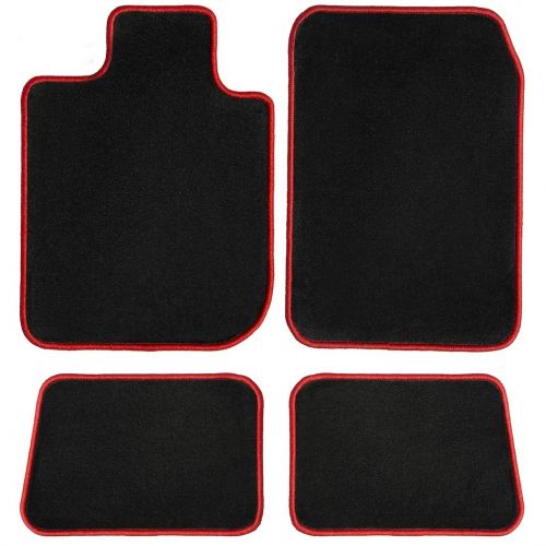  GGBAILEY D51112-S2A-BLK_BR Custom Fit Car Mats for 2014, 2015, 2016, 2017, 2018, 2019 Mercedes-Benz CLA-Class Black with Red Edging Driver, Passenger & Rear Floor