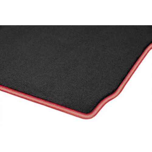  GGBAILEY D51112-S2A-BLK_BR Custom Fit Car Mats for 2014, 2015, 2016, 2017, 2018, 2019 Mercedes-Benz CLA-Class Black with Red Edging Driver, Passenger & Rear Floor