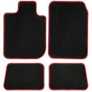 GGBAILEY D60536-S1A-BLK_BR Custom Fit Car Mats for 2017, 2018, 2019 Jeep Wrangler Unlimited JL Black with Red Edging Driver, Passenger & Rear Floor