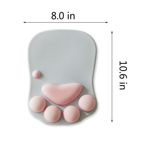  GGET Cat Paw Mouse Pad with Wrist Support, Cartoon Cute Cats Paw Soft Silicone Rests Wrist Cushion Fashion Rest Comfort Mouse Pats (10.6×8.0)