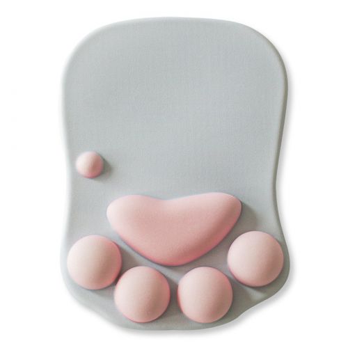  GGET Cat Paw Mouse Pad with Wrist Support, Cartoon Cute Cats Paw Soft Silicone Rests Wrist Cushion Fashion Rest Comfort Mouse Pats (10.6×8.0)