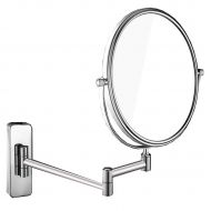 GGMIN Wall Mount Makeup Mirror, Telescopic 3X Magnifying Mirror, Double Sided Bathroom Mirror, Stainless Steel for Spa and Hotel,Bright Silver_8 inches