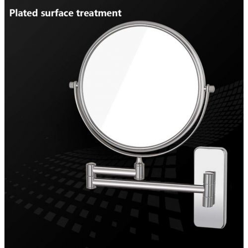  GGMIN Wall Mount Makeup Mirror, Telescopic 3X Magnifying Mirror, Double Sided Bathroom Mirror, Stainless Steel for Spa and Hotel,Bright Silver_8 inches