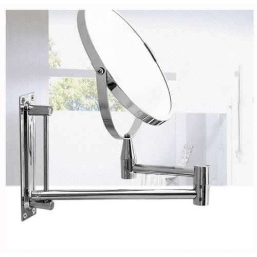  GGMIN Cosmetic Mirror, Stainless Steel 360° Rotation Magnifying Mirror, Double Sided Foldable Bathroom Mirror for Spa and Hotel,Chromed