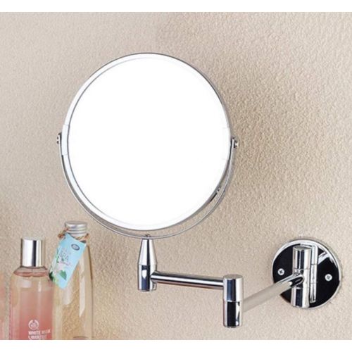  GGMIN Cosmetic Mirror, Stainless Steel 360° Rotation Magnifying Mirror, Double Sided Foldable Bathroom Mirror for Spa and Hotel,Chromed