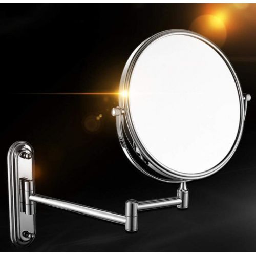  GGMIN Wall Mount Makeup Mirror, Double Sided 3X Magnifying Mirror 360° Rotation Bathroom Mirror, Adjustable for Spa and Hotel,Oil-Rubbed Bronze_6 lnches 7X