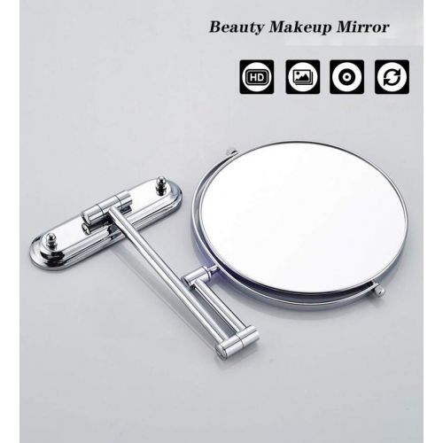  GGMIN Wall Mount Makeup Mirror, Double Sided 3X Magnifying Mirror 360° Rotation Bathroom Mirror, Adjustable for Spa and Hotel,Oil-Rubbed Bronze_6 lnches 7X