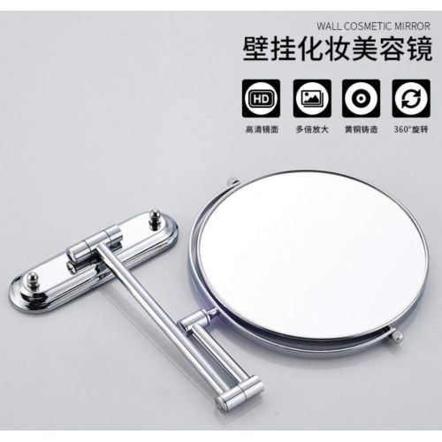  GGMIN Wall Mount Makeup Mirror, Double Sided 3X Magnifying Mirror 360° Rotation Bathroom Mirror, Adjustable for Spa and Hotel,Oil-Rubbed Bronze_6 lnches 7X