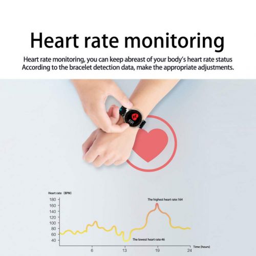  GGOII Smart Wristband L8 Smart Wristband Fitness Bracelet Sports Blood Pressure Heart Rate Monitor Pedometer Fitness Tracker Wristwatch Smart Band