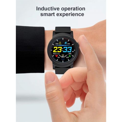  GGOII Smart Wristband DK02 Smart Watch Full Round Screen Display Heart Rate Monitor Smart Health Fitness Tracker Smartwatch Men Women