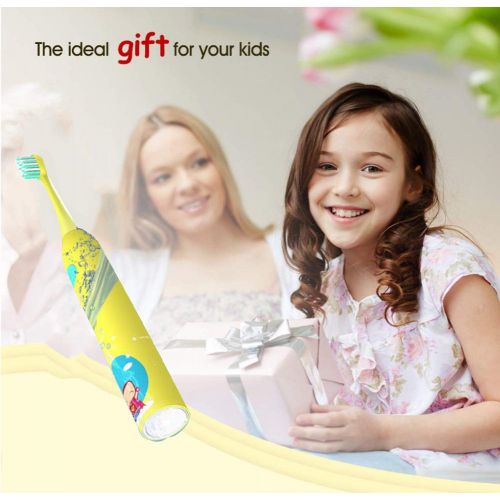  GH&YY Kids Electric Toothbrush Chargeable, Childrens Tooth Brush with Timer Operated by Sonic Technology for Junior Boys and Girls