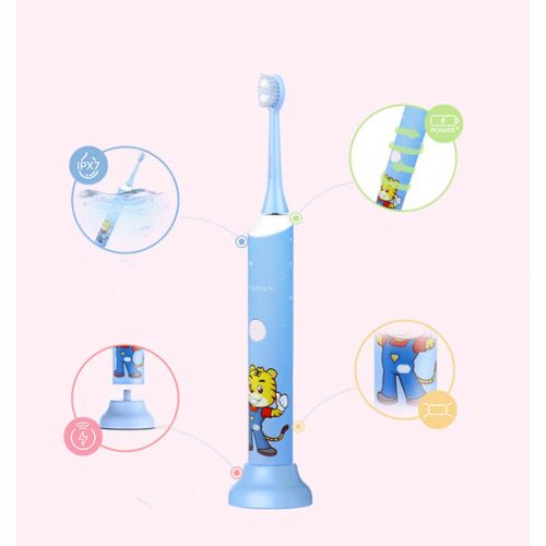  GH&YY Kids Electric Toothbrush Chargeable, Childrens Tooth Brush with Timer Operated by Sonic Technology for Junior Boys and Girls,Pink