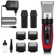 [아마존 핫딜]  [아마존핫딜]GHB Haarschneidemaschine Haarschneider Elektrischer Herren Profi Haartrimmer Set Netz und Akkubetrieb mit 4 Aufsatzen fuer Friseur Salon oder Privaten Gebrauch Rot (Verpackung MEHRW