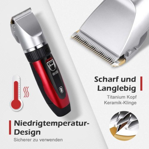  [아마존 핫딜]  [아마존핫딜]GHB Haarschneidemaschine Haarschneider Elektrischer Herren Profi Haartrimmer Set Netz und Akkubetrieb mit 4 Aufsatzen fuer Friseur Salon oder Privaten Gebrauch Rot (Verpackung MEHRW