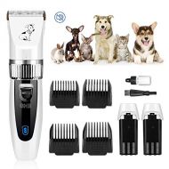 [아마존핫딜]GHB Ghb Pet Hair Trimmer Hair Cutter Trimmer Dog Cat Pet 4Timmer with 2x Rechargeable Battery Pet Hair Trimmer, White