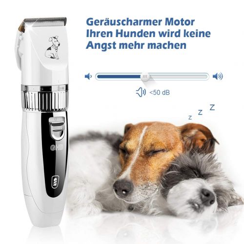  [아마존 핫딜]  [아마존핫딜]GHB Ghb Pet Hair Trimmer Hair Cutter Trimmer Dog Cat Pet 4Timmer with 2x Rechargeable Battery Pet Hair Trimmer, White