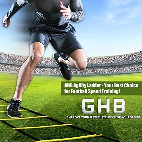  GHB Pro Agility Ladder Agility Training Ladder Speed 12 Rung 20ft with Carrying Bag