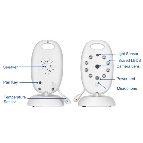  GHB Baby Monitor with Camera Baby Monitors Video Baby Monitor Two Way Talk Night Vision Temperature Monitoring 2.0 Display