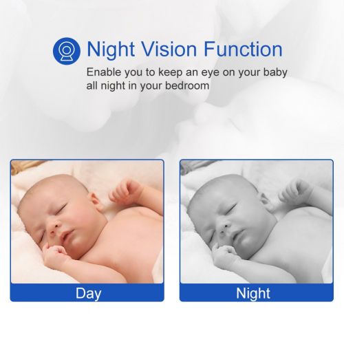  GHB Baby Monitor with Camera Baby Monitors Video Baby Monitor Two Way Talk Night Vision Temperature Monitoring 2.0 Display