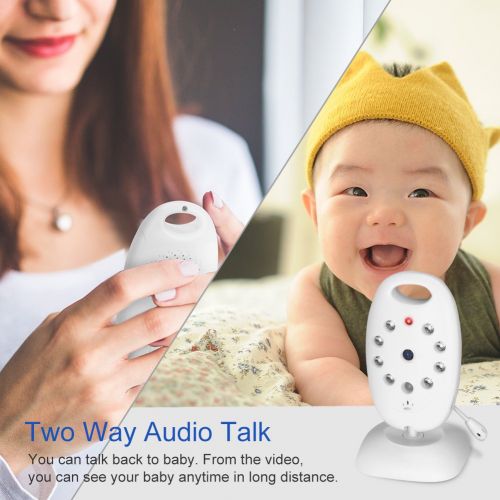  GHB Baby Monitor with Camera Baby Monitors Video Baby Monitor Two Way Talk Night Vision Temperature Monitoring 2.0 Display