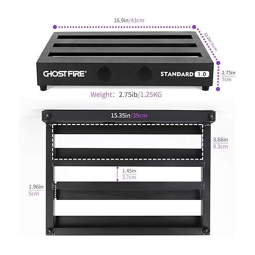  Ghost Fire Guitar Pedal Board Aluminum Alloy 2.75lb Effect Pedalboard 16.9
