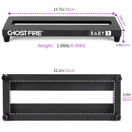  Ghost Fire Guitar Pedal Board Aluminum Alloy 1.08lb Effect Pedalboard 13.7x5.5x1.9 with Carry Bag,V series (V-BABY 1)