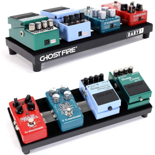  Ghost Fire Guitar Pedal Board Aluminum Alloy 1.08lb Effect Pedalboard 13.7x5.5x1.9 with Carry Bag,V series (V-BABY 1)