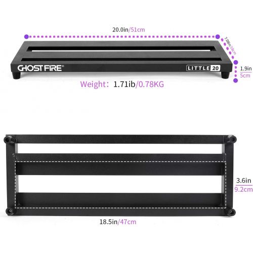  Ghost Fire Guitar Pedal Board Aluminum Alloy Effect Pedalboard,V series (V-LITTLE 20-PB（20x7）)