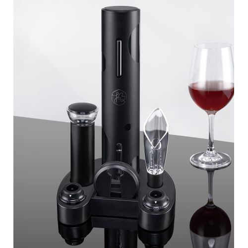  GIFORYA Electric Wine Opener Set, 7-in-1 Automatic Electric Wine Bottle Opener with Foil Cutter, Vacuum Wine Saver Pump, 2 Wine Stoppers, Wine Aerator Pourer, for Wine Lover, Chris