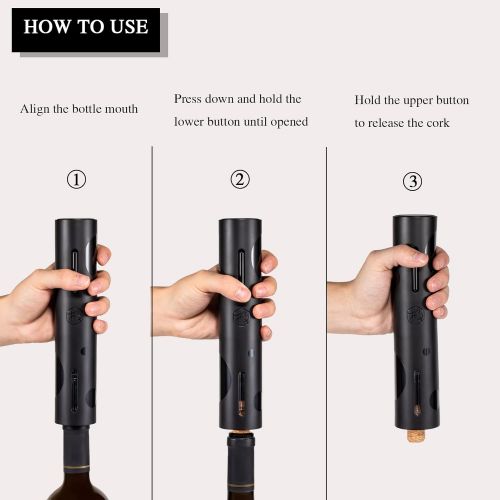  GIFORYA Electric Wine Opener Set, 7-in-1 Automatic Electric Wine Bottle Opener with Foil Cutter, Vacuum Wine Saver Pump, 2 Wine Stoppers, Wine Aerator Pourer, for Wine Lover, Chris