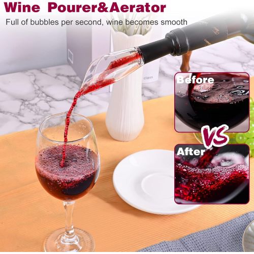  GIFORYA Electric Wine Opener Set, 7-in-1 Automatic Electric Wine Bottle Opener with Foil Cutter, Vacuum Wine Saver Pump, 2 Wine Stoppers, Wine Aerator Pourer, for Wine Lover, Chris