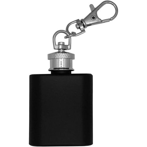  [아마존베스트]Gifts Infinity Stainless Steel 1oz Black Key Chain Hip Flask Assorted Colors, (1oz Black)