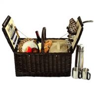 GIFTS PLAZA (D) Surrey Picnic Basket for 2 with Coffee Set for Outdoor (Brown)