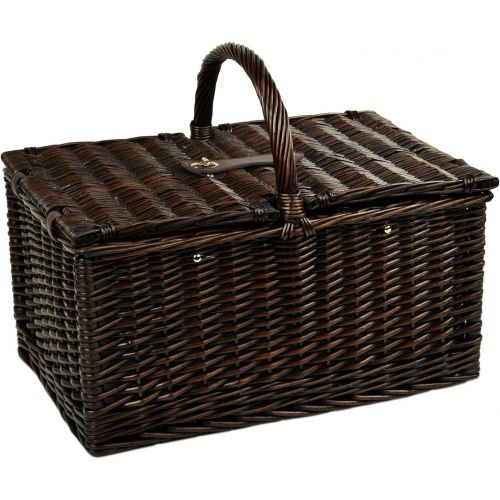  GIFTS PLAZA (D) Surrey Picnic Basket for 2 with Coffee Set for Outdoor (Brown)