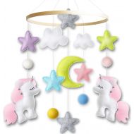 GIFTSFARM Baby Crib Mobile by Giftsfarm, Unicorn Baby Mobile for Girl Nursery Decor (2019 New Design)