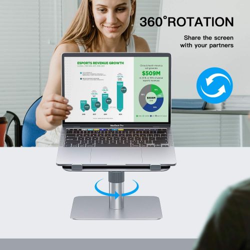  [아마존베스트]Swivel Laptop Stand, GIKERSY Adjustable Height Laptop Riser [360-Rotating] Ergonomic Aluminum Computer Stand Notebook Holder Compatible with MacBook,Pro,Air,Lenovo,Dell XPS,HP