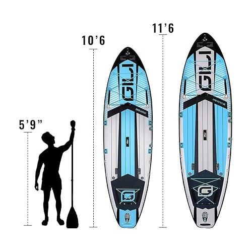  GILI Meno Inflatable Stand Up Paddle Board: Stable, Rigid SUP with an Extra Wide Stance: 10'6 or 11'6 Long x 35