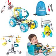 GILI STEM Toys for Boys & Girls Age 7, 8, 9, Construction Learning Toys for Building Games, 5 in 1 Motorized Robotics Kit for 6-10 Year Old Kids, Fun Gifts for Children