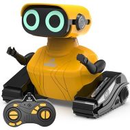 GILOBABY Robot Toys, Remote Control Robot Toy, RC Robots for Kids with LED Eyes, Flexible Head & Arms, Dance Moves and Music, Birthday Gifts for Boys Girls Ages 3+ Years (Yellow)
