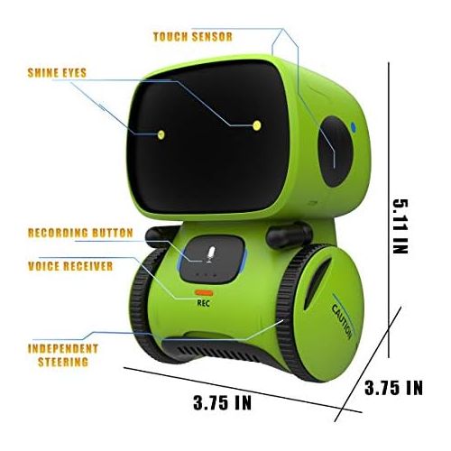  [아마존베스트]Gilobaby Kids Robot Toy, Talking Interactive Voice Controlled Touch Sensor Smart Robotics with Singing, Dancing, Repeating, Speech Recognition and Voice Recording, Gift for Kids Ag